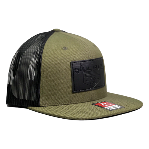 Army Green 6 Panel Trucker Hat with Woodland cause