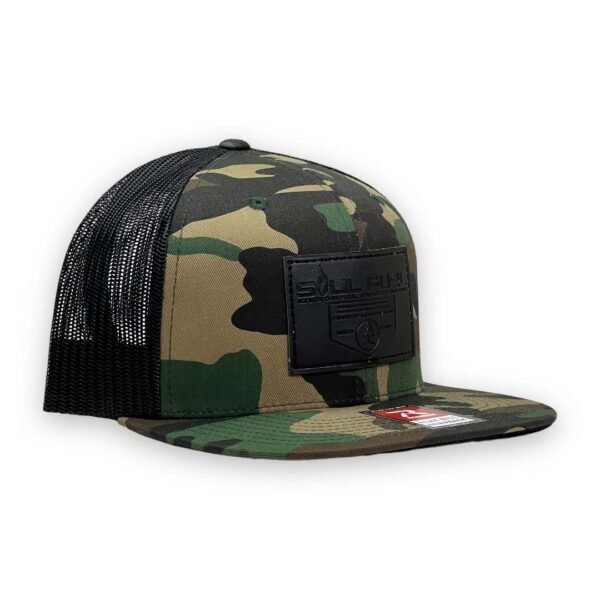 Camo 6 Panel Trucker Hat with Woodland cause