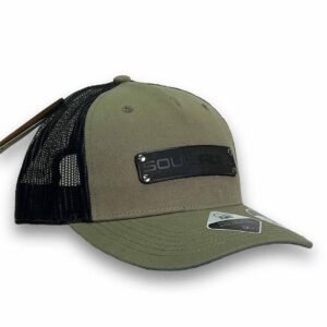 Olive Black Mid Profile Recycled ball cap Soul Fuel Black Out Patch
